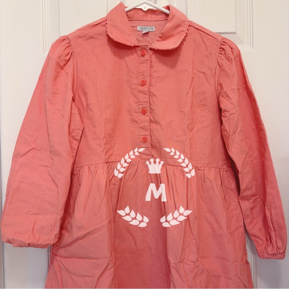 J.crew Crewcuts Girls' shirt-dress in lightweight corduroy Coral Reef Size:12 - Picture 7 of 10